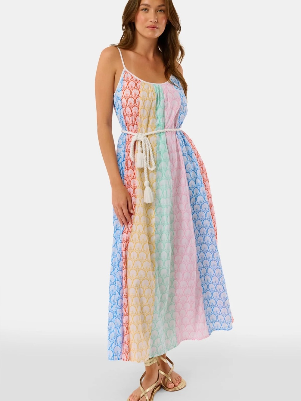 Roller Rabbit Rainbow Stripe Fan Geo Courtney Dress